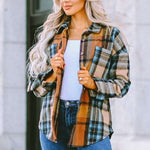 Women Plaid Buttoned Shirt Milk & Baby