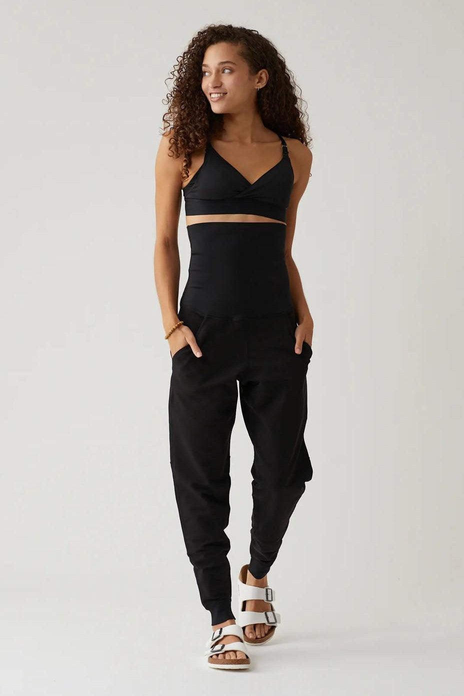 Endurance Performance Maternity & Postpartum Joggers - Onyx Milk & Baby