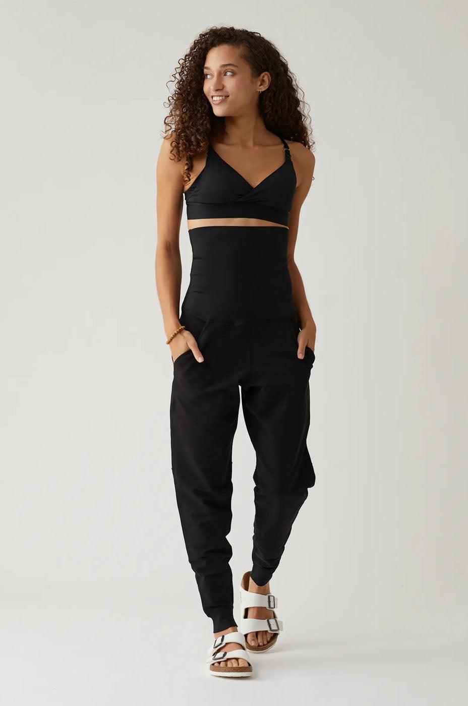 Endurance Performance Maternity & Postpartum Joggers - Onyx Milk & Baby