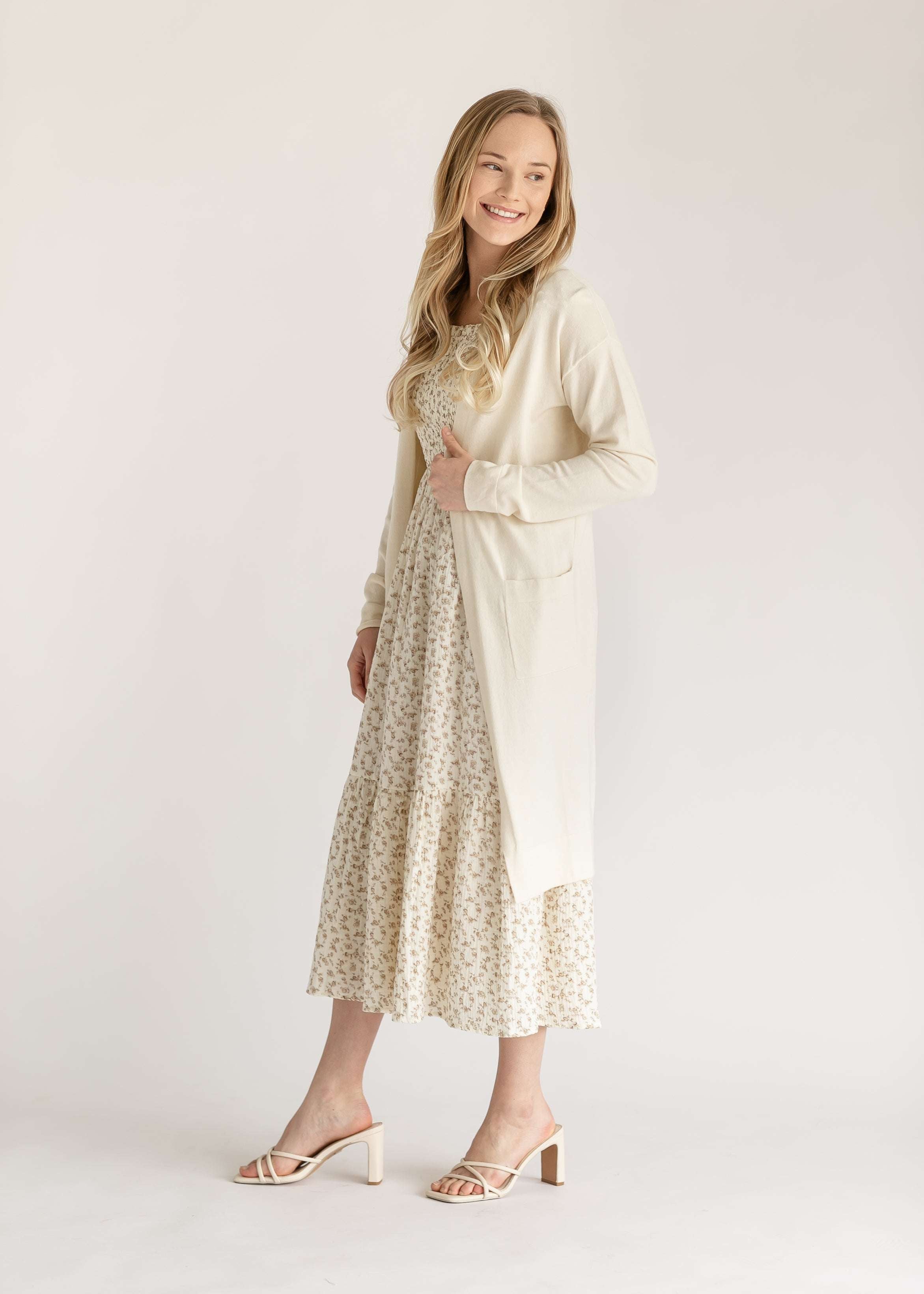 Essential Long + Soft Cardigan Milk & Baby