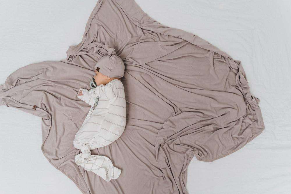 Fawn Striped Everything Knotted Newborn Gown Milk & Baby