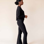 Stretch Rib Knit Maternity to Postpartum Flare Legging | Milk & Baby