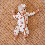 Football Print Bamboo Zippy Romper | Milk & Baby