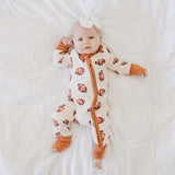 Football Print Bamboo Zippy Romper | Milk & Baby 