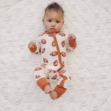 Football Print Bamboo Zippy Romper | Milk & Baby