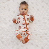 Football Print Bamboo Zippy Romper | Milk & Baby 