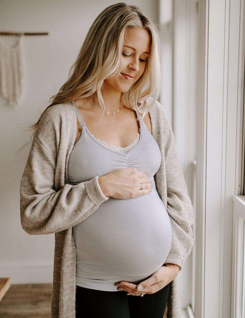 French Grey Lace Nursing Camisole Milk & Baby