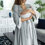 Grace Maternity & Nursing Nightgown, Robe, and Blanket Set Milk & Baby