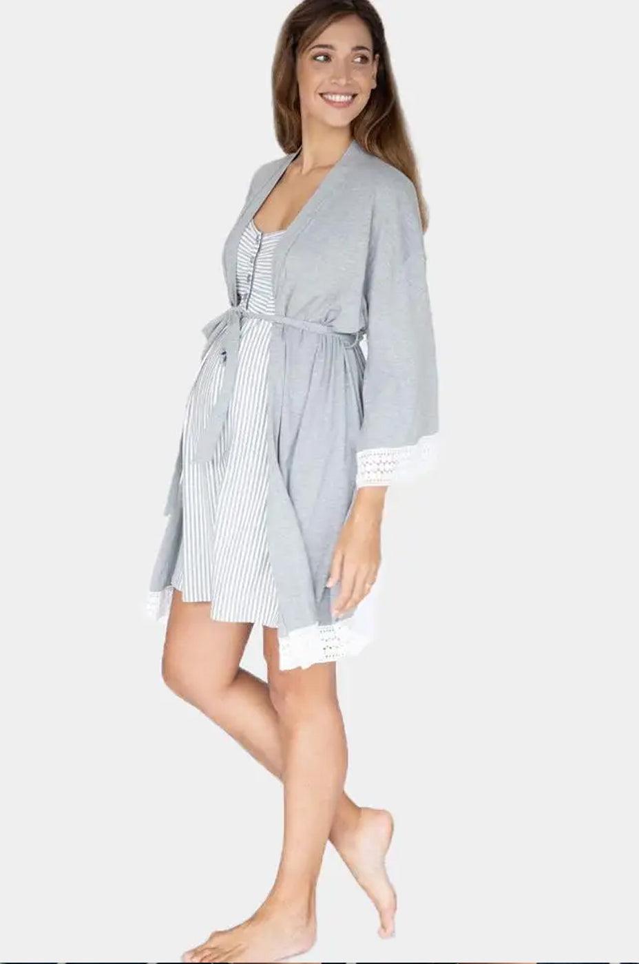 Grace Maternity & Nursing Nightgown, Robe, and Blanket Set | Milk & Baby