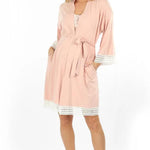 Grace Maternity & Nursing Nightgown Set | Pink | Milk & Baby