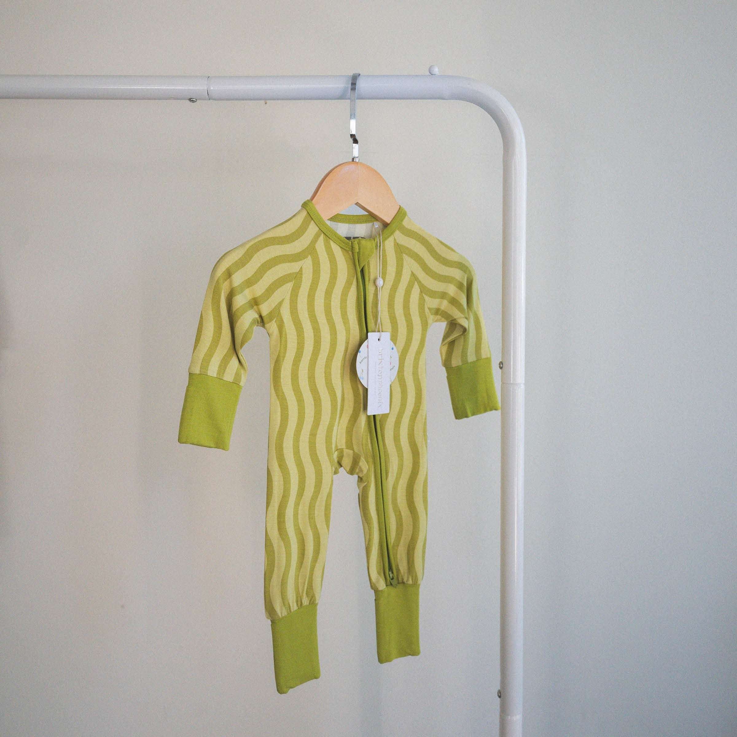 Lemon Lime | Bamboo Zip Romper Milk & Baby