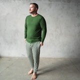 Everyday Check | Mens Bamboo Jogger (Green Check) | Milk & Baby