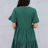 Bell Sleeve Pocket Nursing Dress | Green