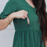 Bell Sleeve Pocket Nursing Dress | Green Milk & Baby