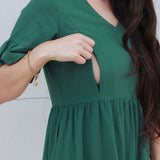 Bell Sleeve Pocket Nursing Dress | Green Milk & Baby