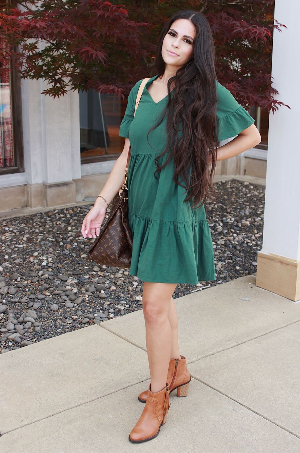 Bell Sleeve Pocket Nursing Dress | Green Milk & Baby