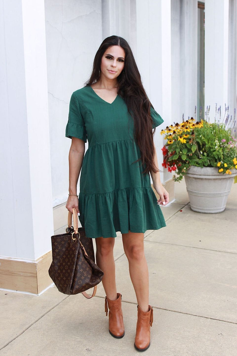 Bell Sleeve Pocket Nursing Dress | Green Milk & Baby