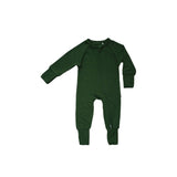 Everyday Green | Ribbed Bamboo Zip Romper | Milk & Baby