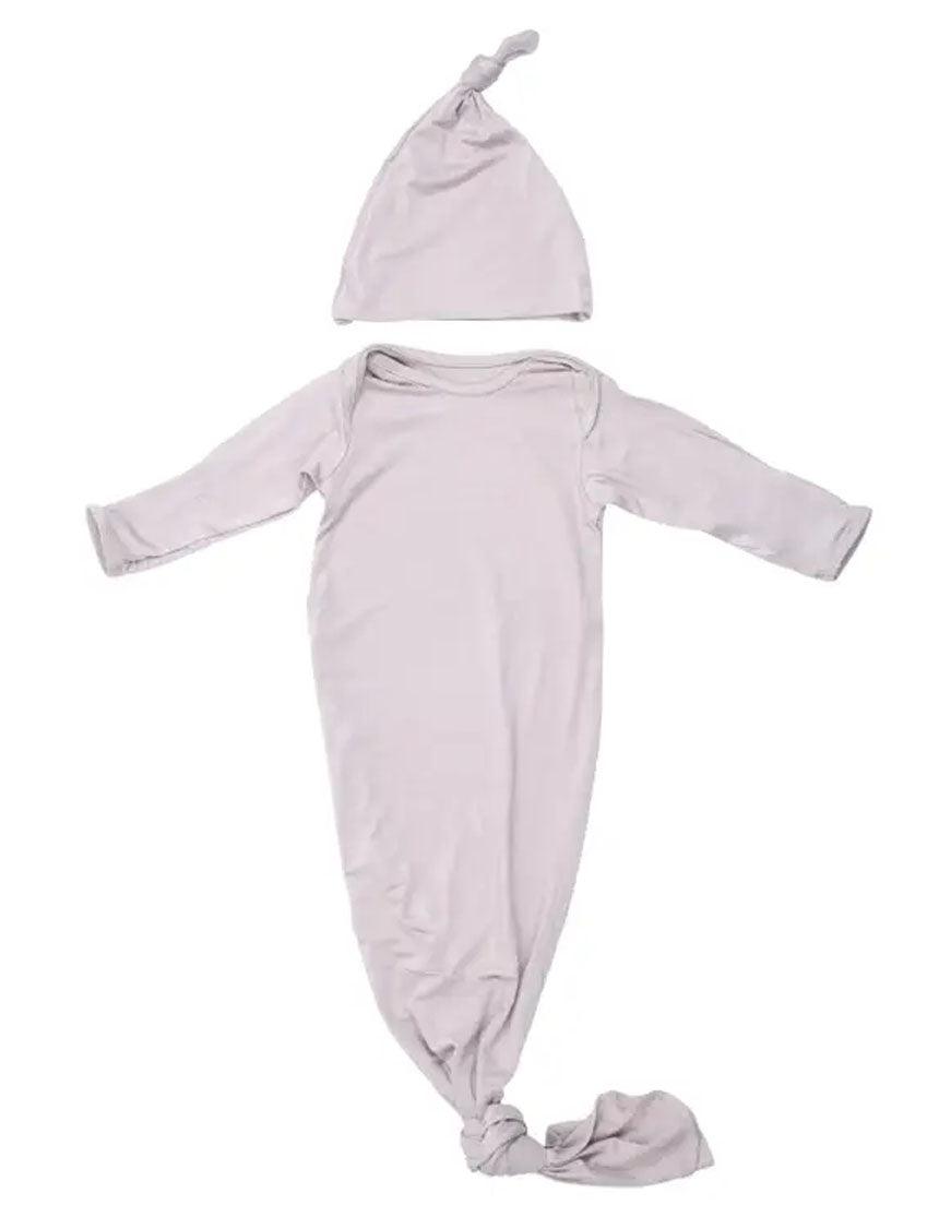 Harbor Mist Knotted Newborn Gown Set Milk & Baby