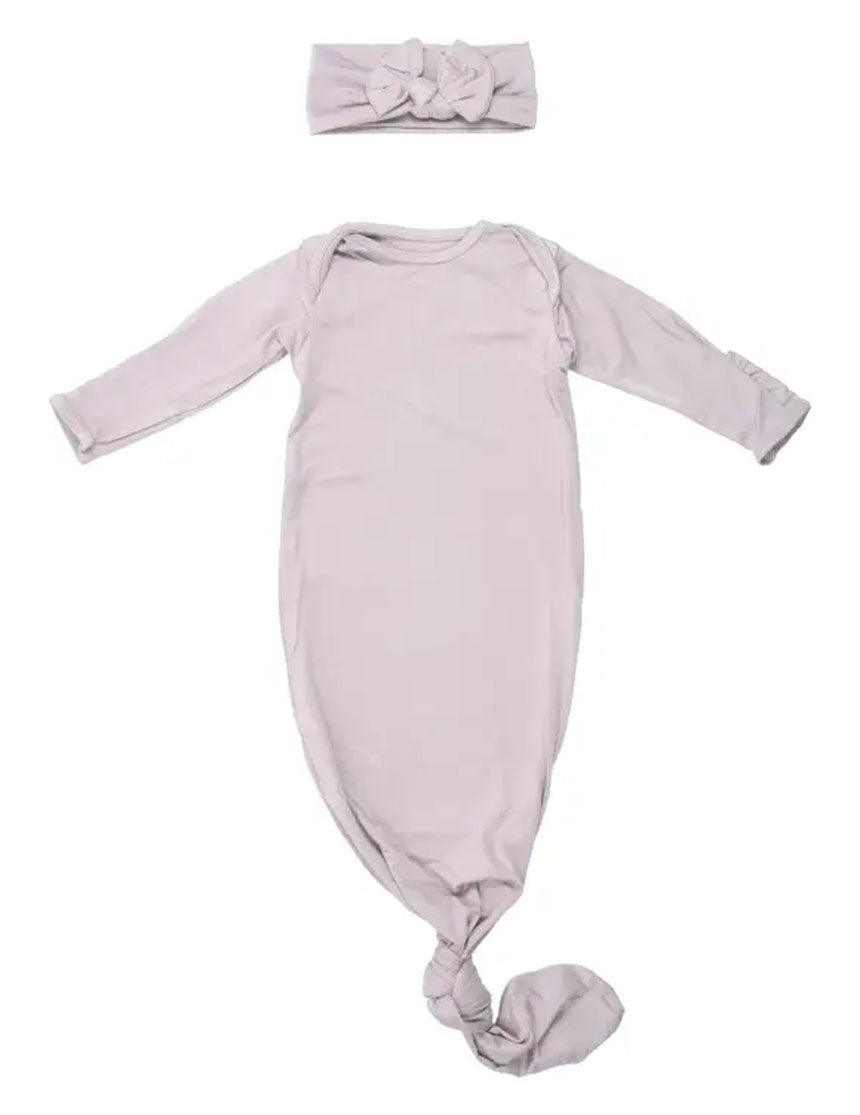 Harbor Mist Knotted Newborn Gown Set Milk & Baby