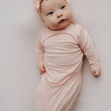 Heavenly Pink Knotted Gown & Bow Set Milk & Baby