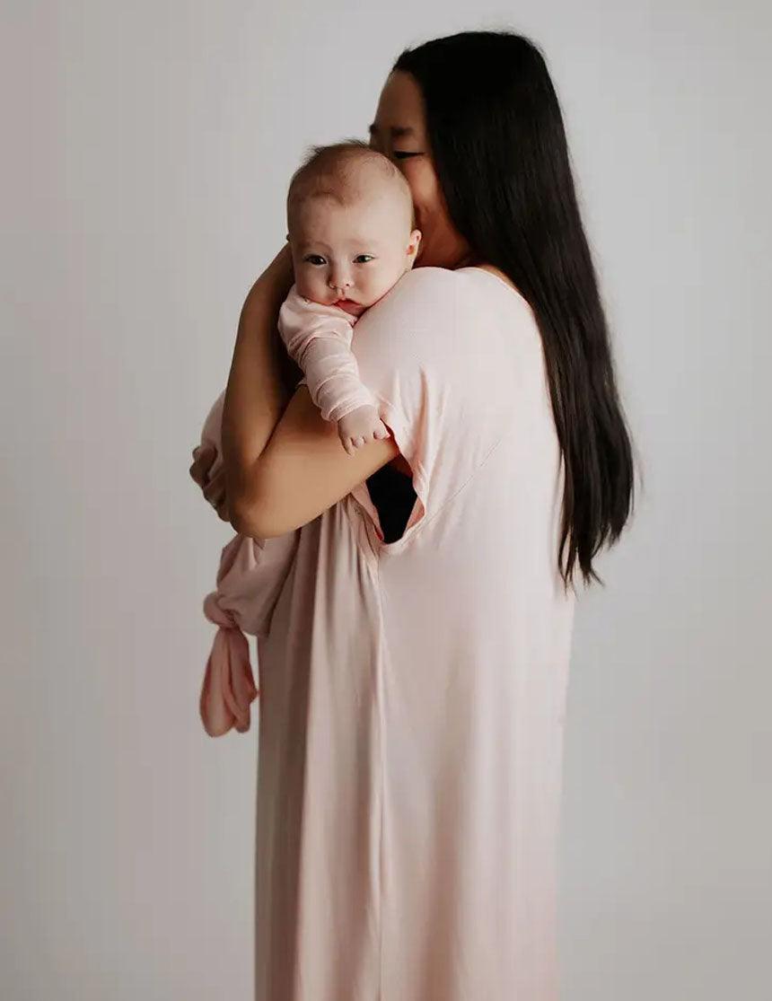 Heavenly Pink Knotted Gown & Bow Set Milk & Baby