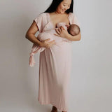 Heavenly Pink Mommy Labor and Delivery/ Nursing Gown | Milk & Baby