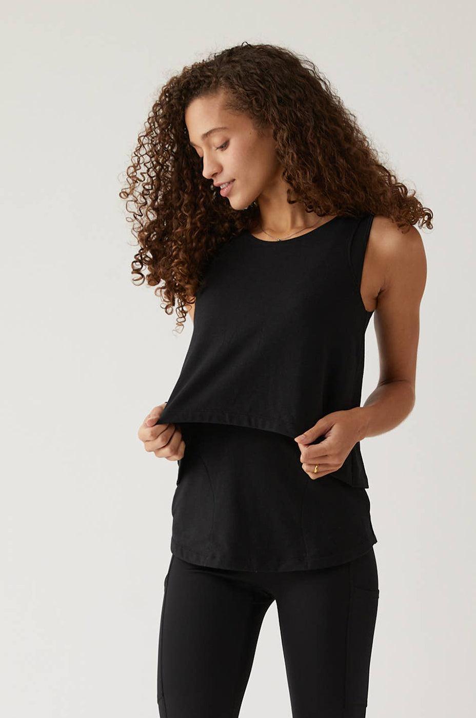 Hero - Double Layer Hands-Free Nursing & Pumping Top | Black Milk & Baby