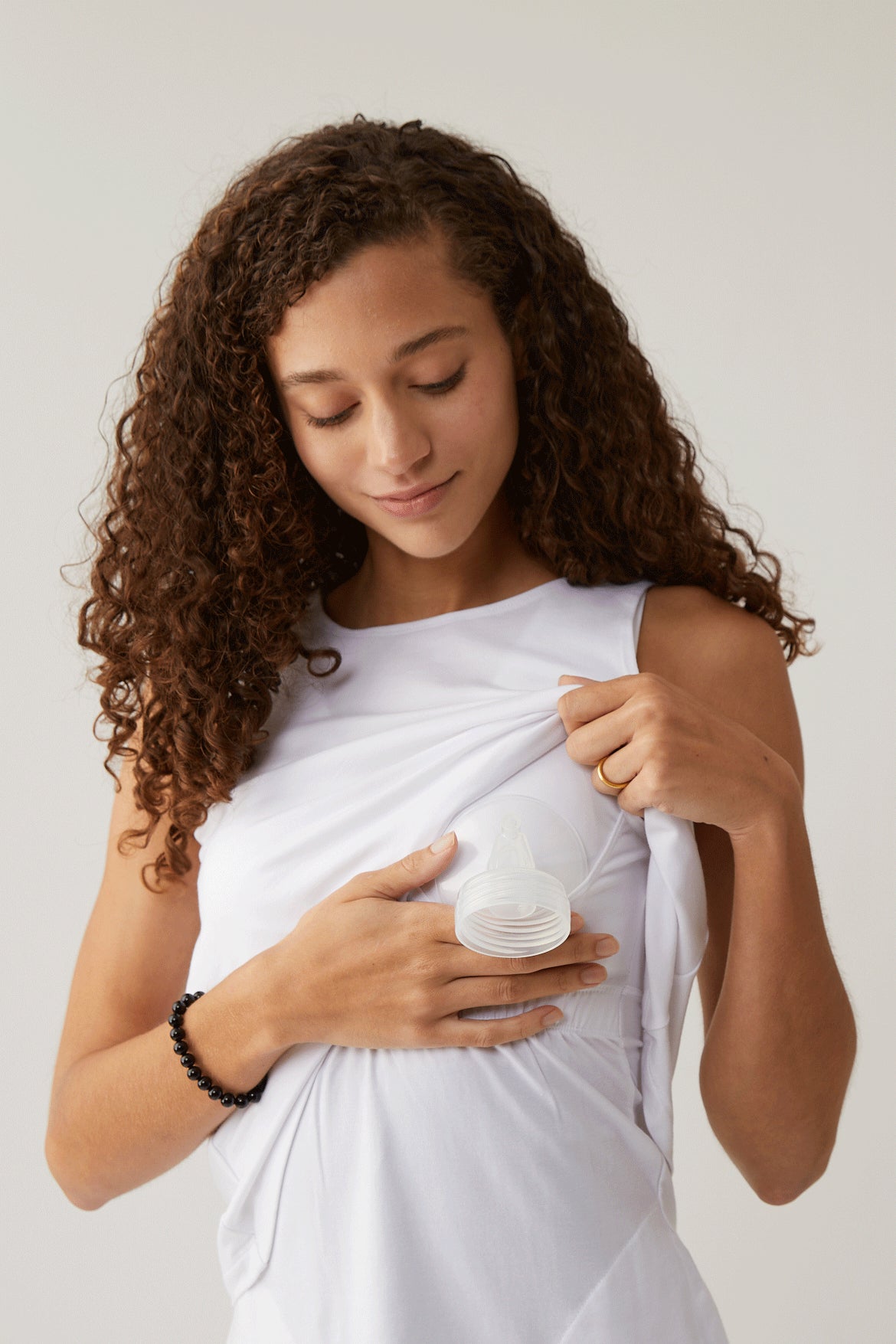 Hero - Double Layer Hands-Free Nursing & Pumping Top | White | Milk & Baby