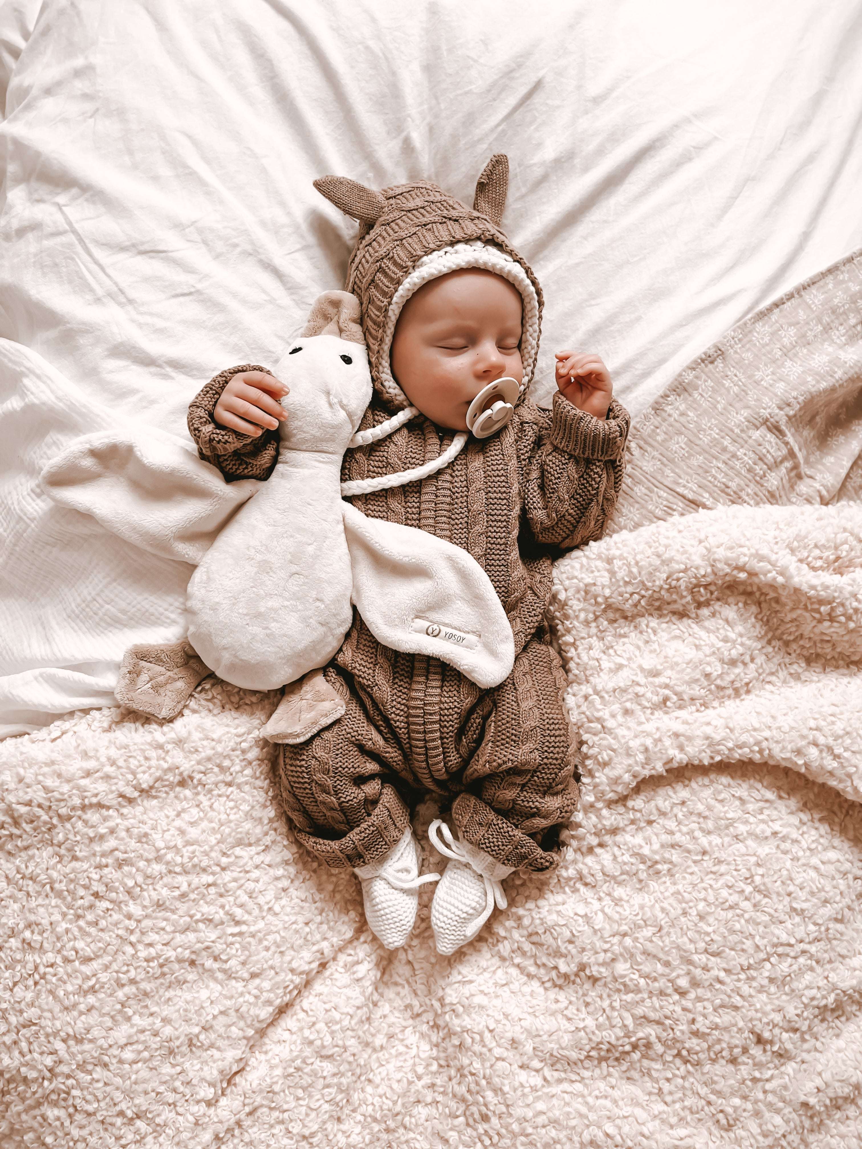 Luna + Luca Baby Bear Jumpsuit | Acorn Milk & Baby