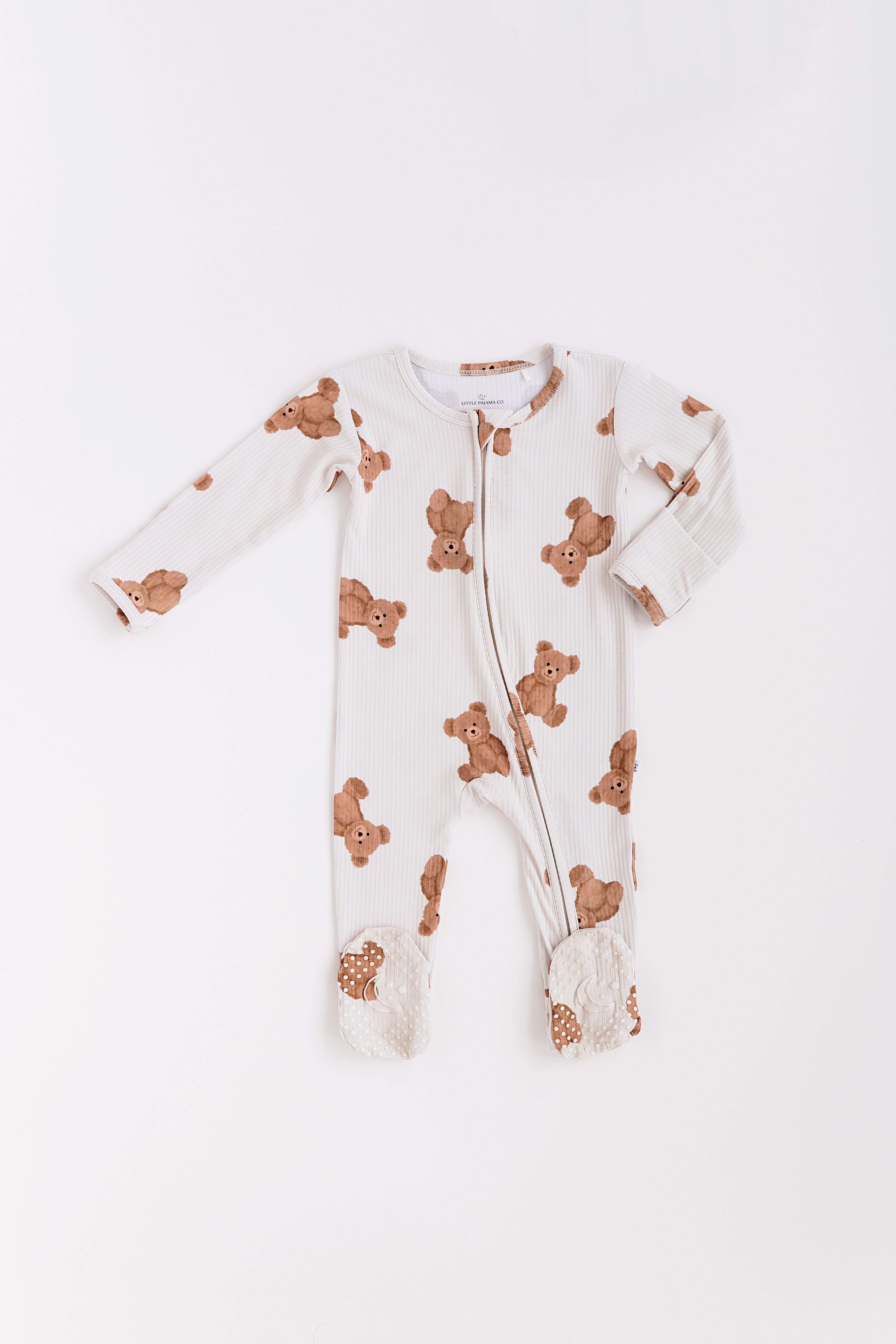 Ribbed Bear Footed Onesie | Milk & Baby 