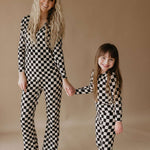 Black Checkerboard | Women's Bamboo Pajamas Milk & Baby