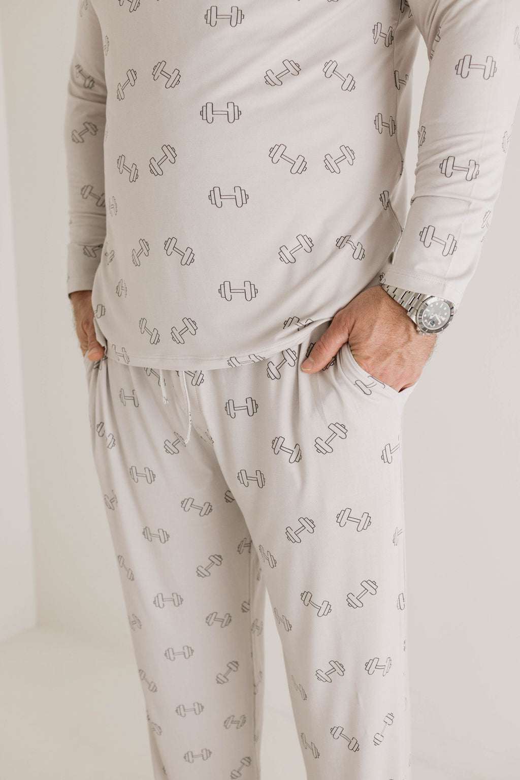 Arm Day | Men's Long Sleeve Bamboo Pajamas Milk & Baby