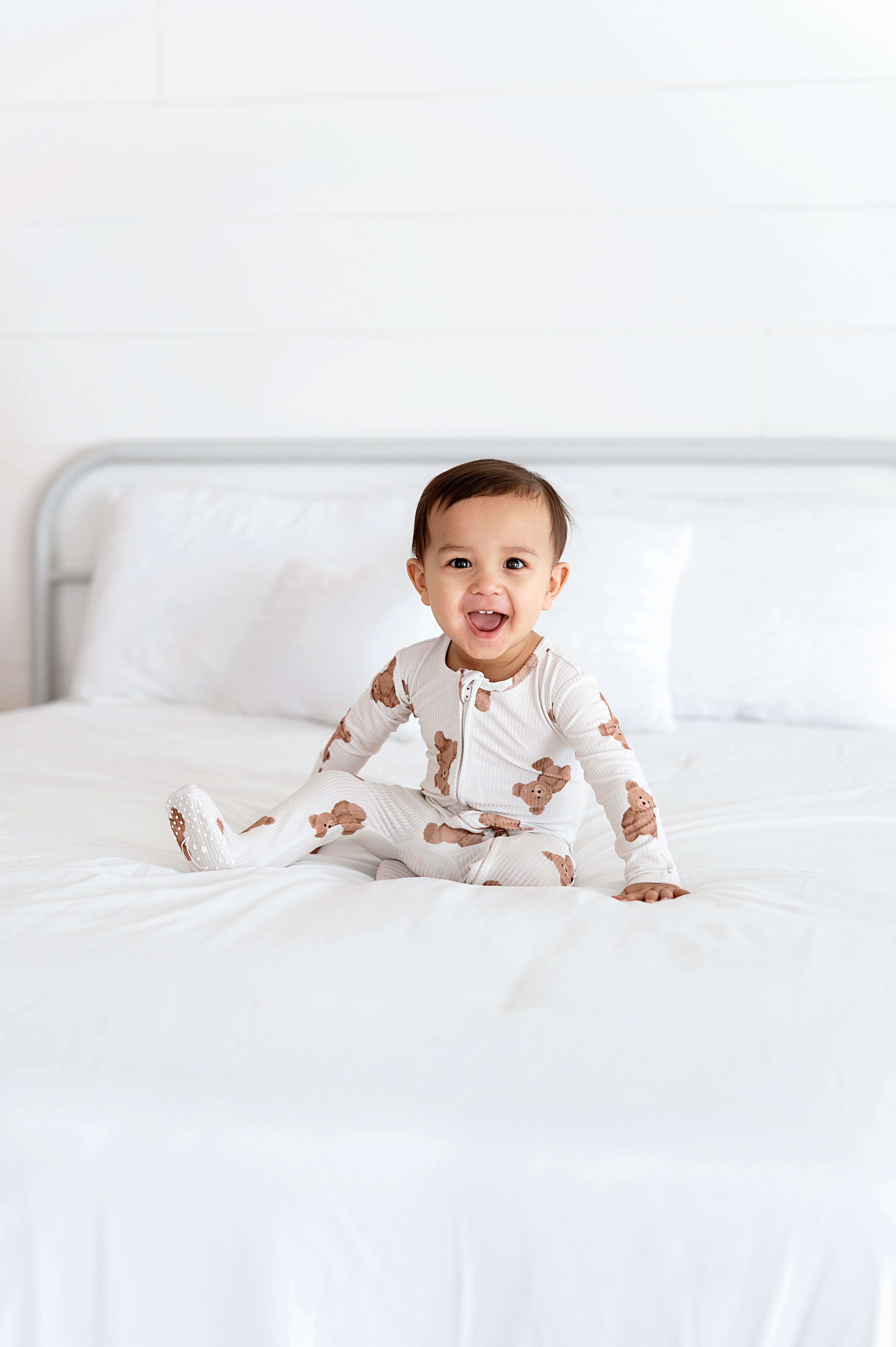 Ribbed Bear Footed Onesie | Milk & Baby 