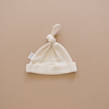 Vanilla Organic Ribbed Newborn Knot Hat | Milk & Baby