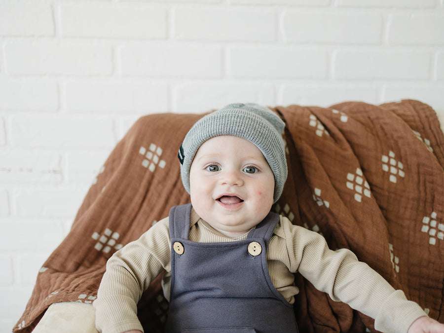 Light Grey Mebie Baby Beanie Milk & Baby