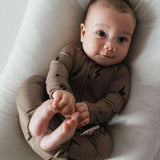 Brown & Black Lightning Bolt | Bamboo Zip Pajamas Milk & Baby