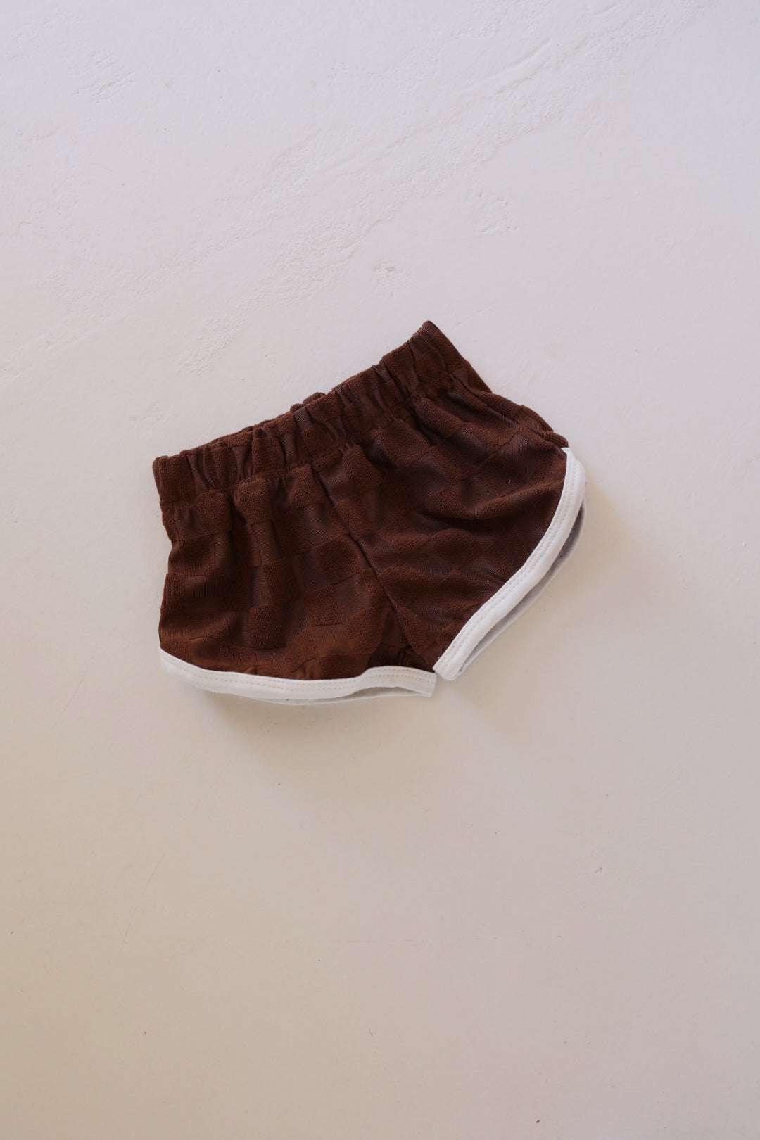 Brown Checker | Children's Terry Cloth Shorts Milk & Baby