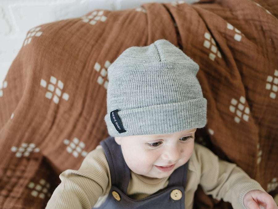 Light Grey Mebie Baby Beanie Milk & Baby