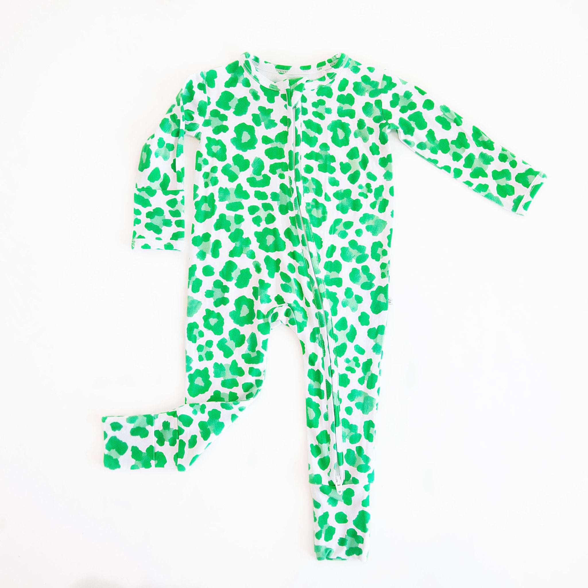 Green Leopard Romper | Milk & Baby 