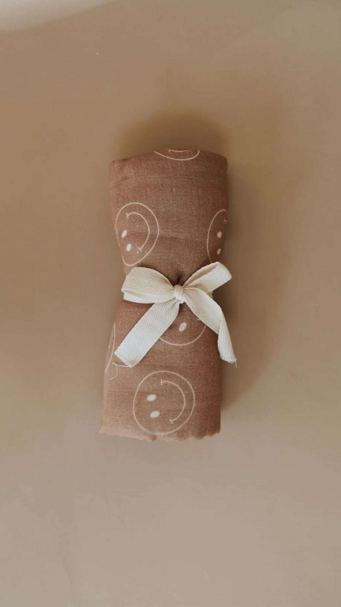 Just Smile Tan | Muslin Swaddle Milk & Baby