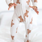 Ribbed Bear Footed Onesie | Milk & Baby 