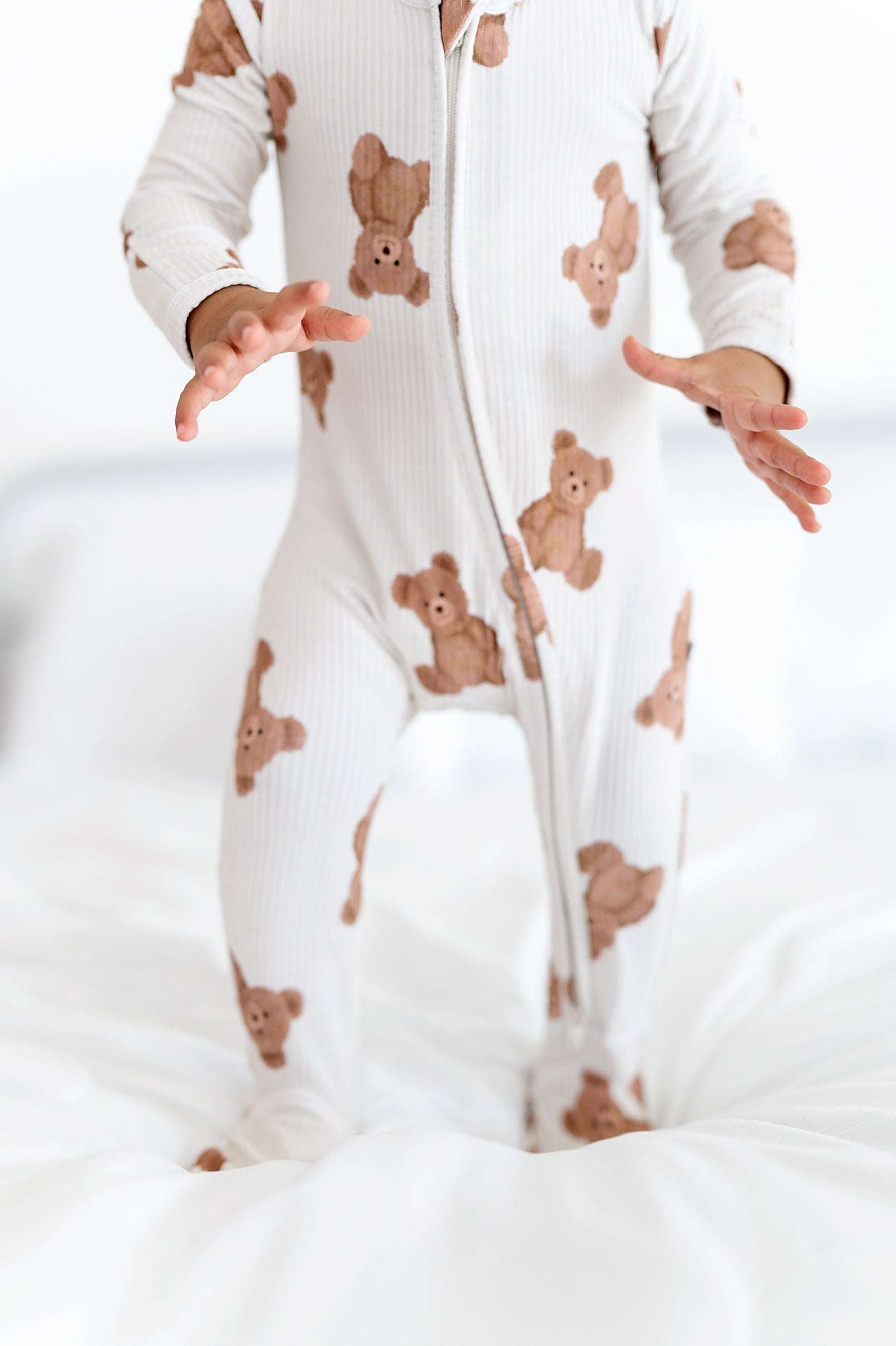 Ribbed Bear Footed Onesie | Milk & Baby 