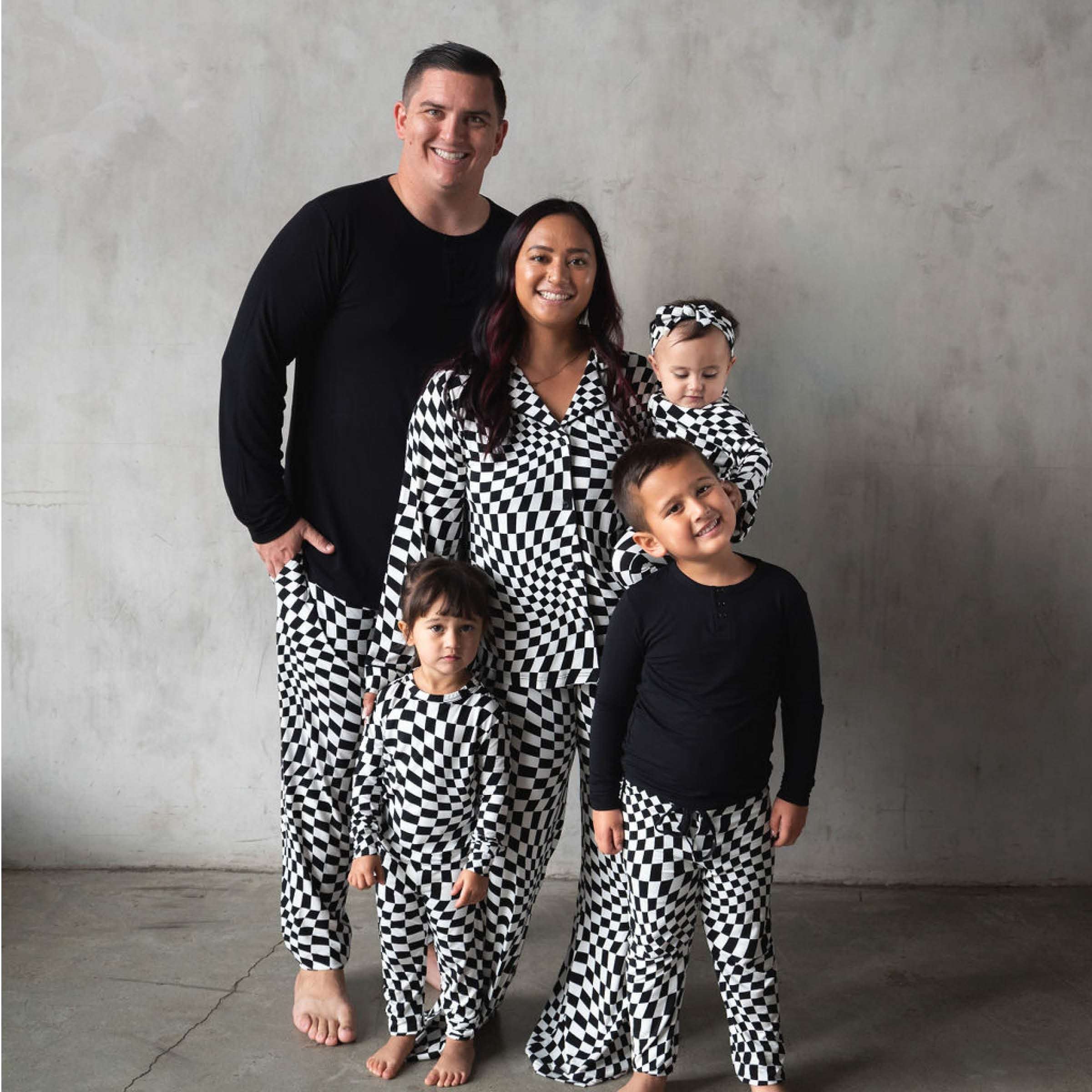 B&W Everyday Check | Mens Bamboo Jogger | Milk & Baby 