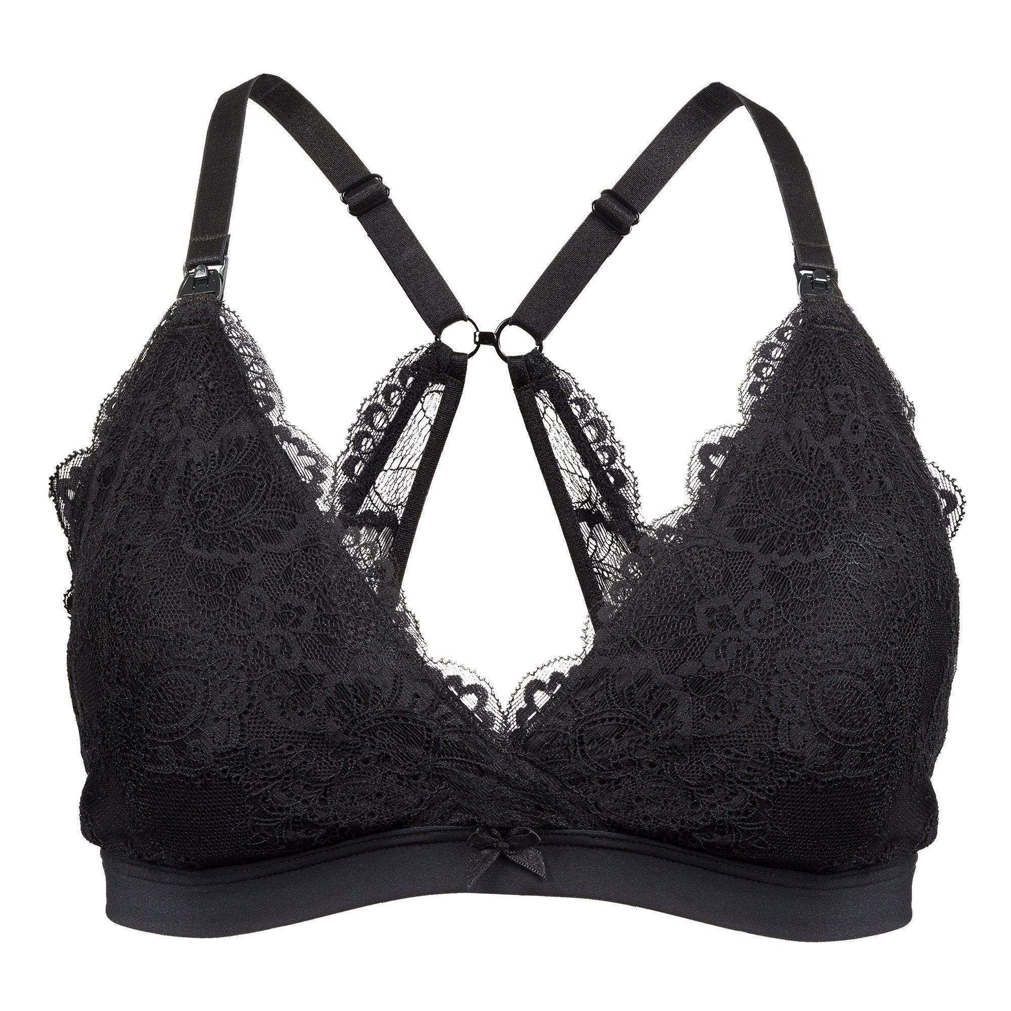 Lace Nursing Bralette in Black - Milk & Baby 