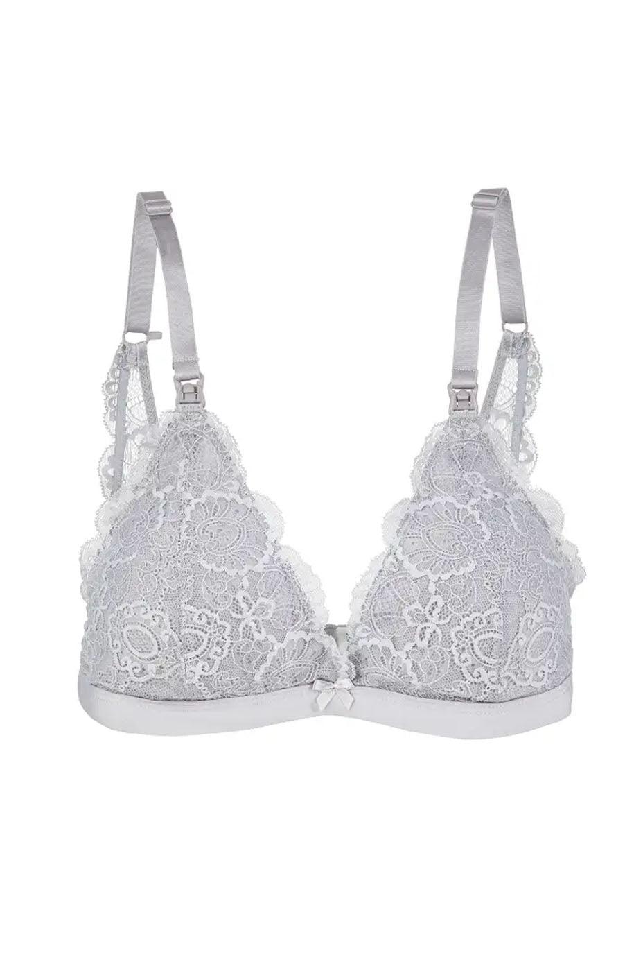 Lace Nursing Bralette in French Gray Milk & Baby