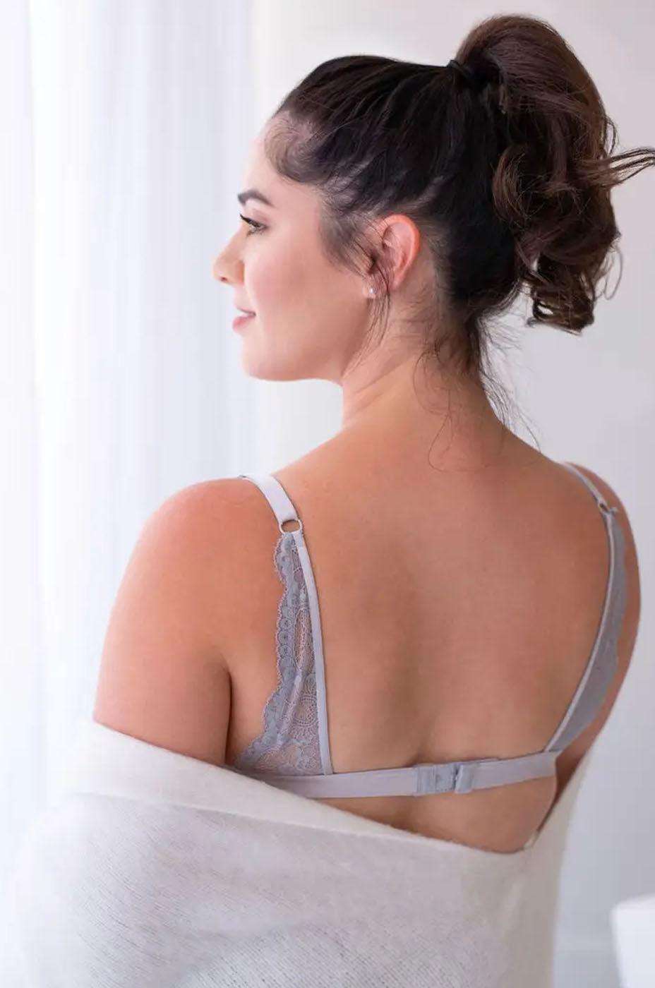 Lace Nursing Bralette in French Gray Milk & Baby