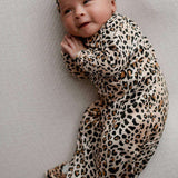 Leopard Newborn Knotted Gown Set Milk & Baby