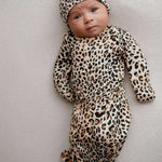 Leopard Newborn Knotted Gown Set Milk & Baby