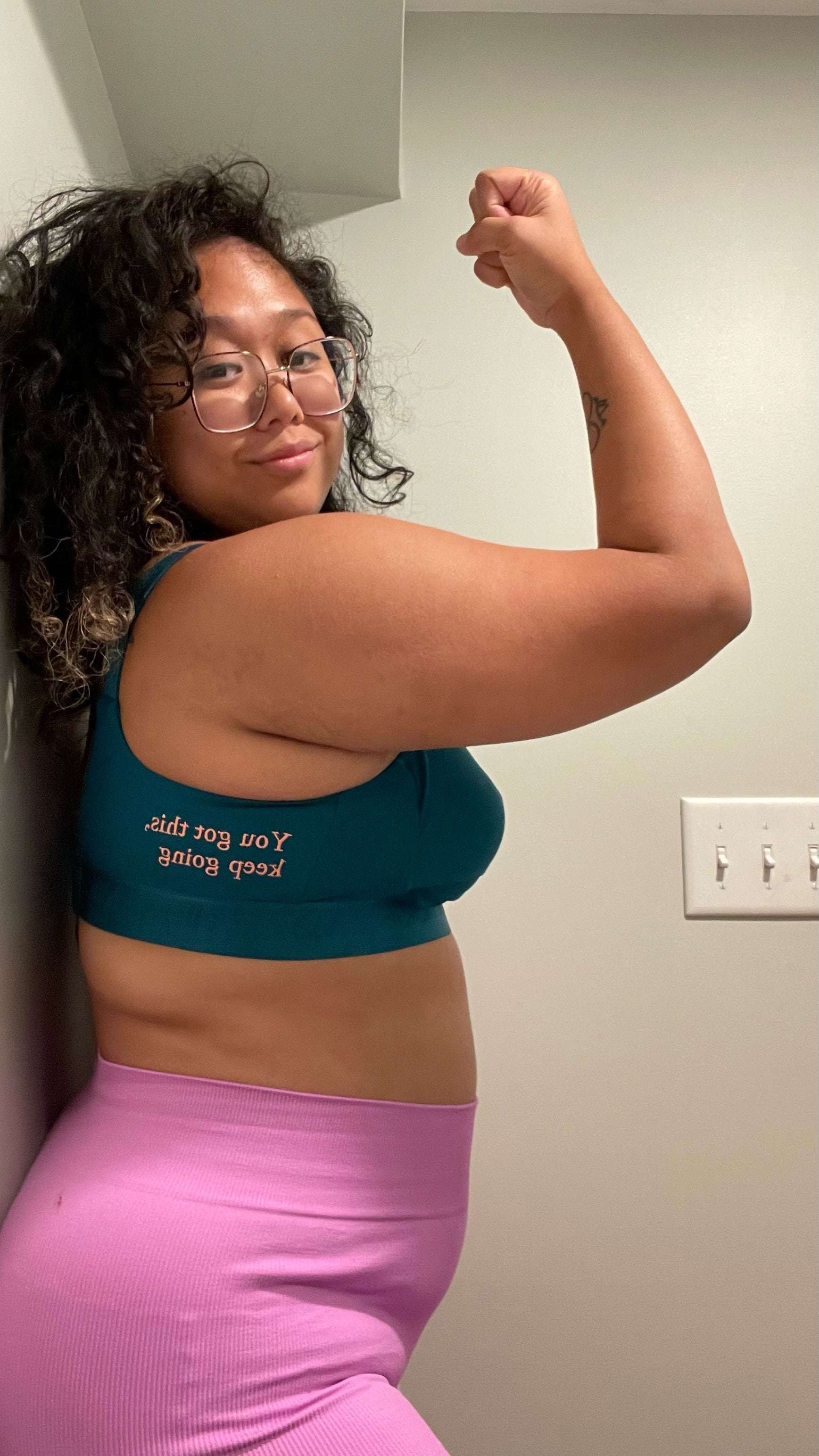 Journey Hands Free Affirmation Pumping Bra | Deep Teal Milk & Baby